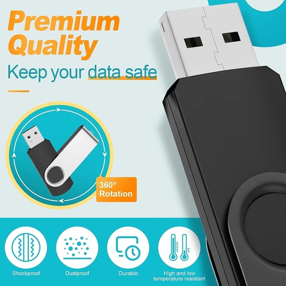 Kepmem 16GB USB Flash Thumb Drives 5 Pack Portable USB 2.0 Memory Sticks - Picture 4 of 7